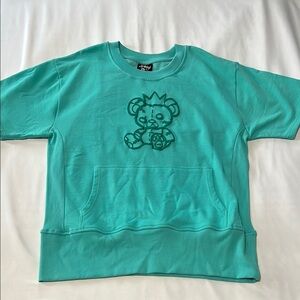 Wild Things King Teddy Turquoise Short Sleeve Sweatshirt